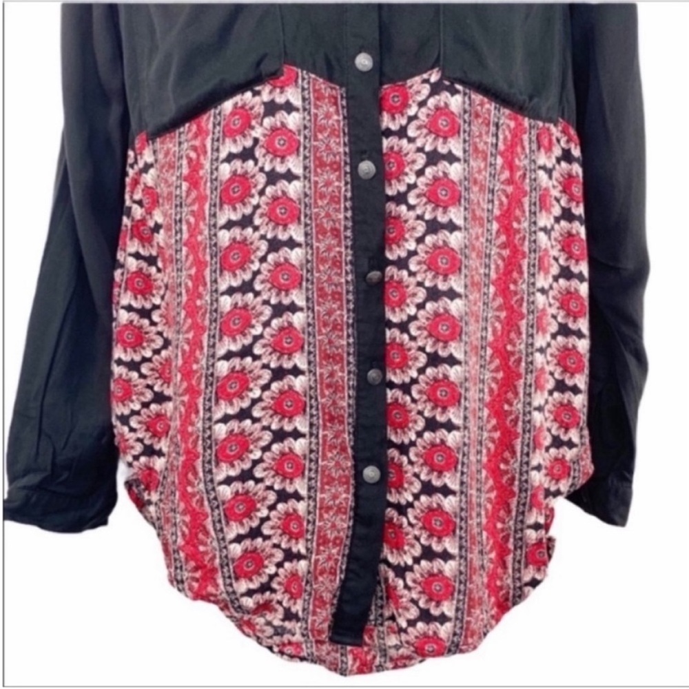FREE PEOPLE - Welcome to the Jungle button down shirt S - Picture 8 of 12